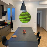 Circular wall panel WAVE lichens & polemoss