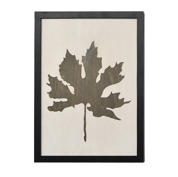 Quadro legno betulla con foglia Acero - decorazione parete