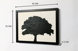 Birch wood picture with tree - wall decoration
