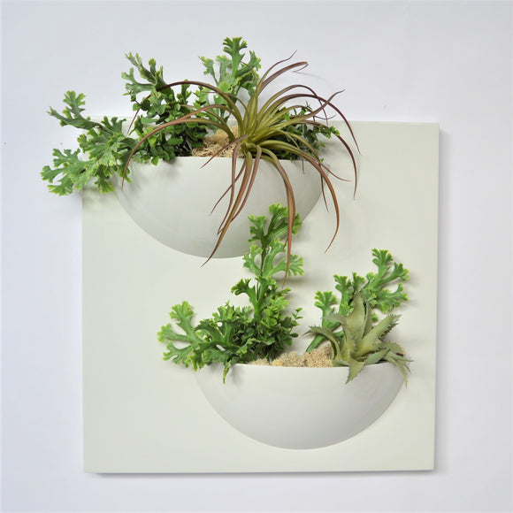 Decorative panel with plants - Resin wall vase