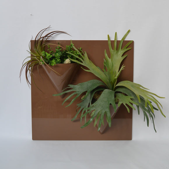 Pannello decorativo con piante - Vaso a parete in resina
